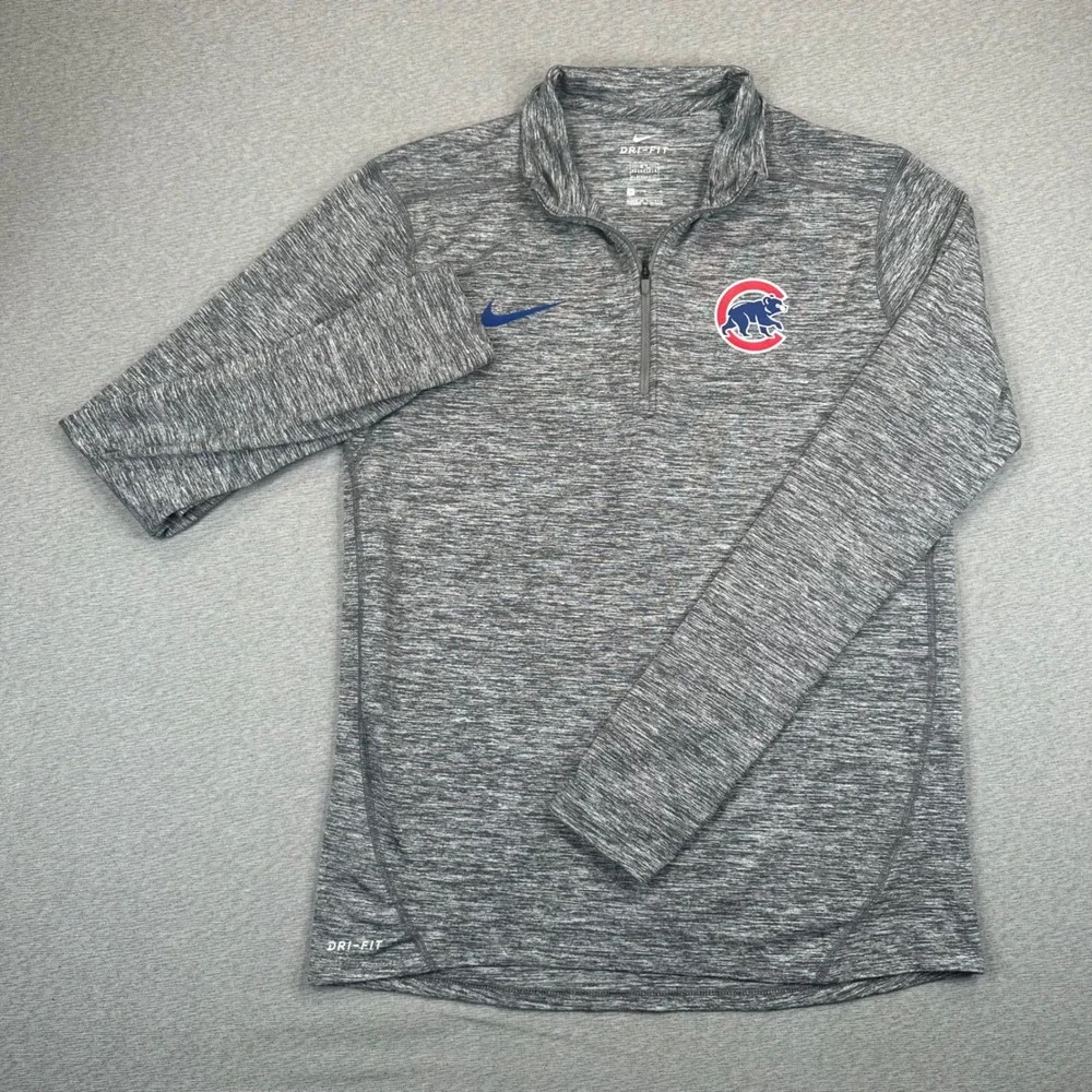 Chicago Cubs Nike 1/4 Zip Pullover Woman's M Grey Heather MLB Performance